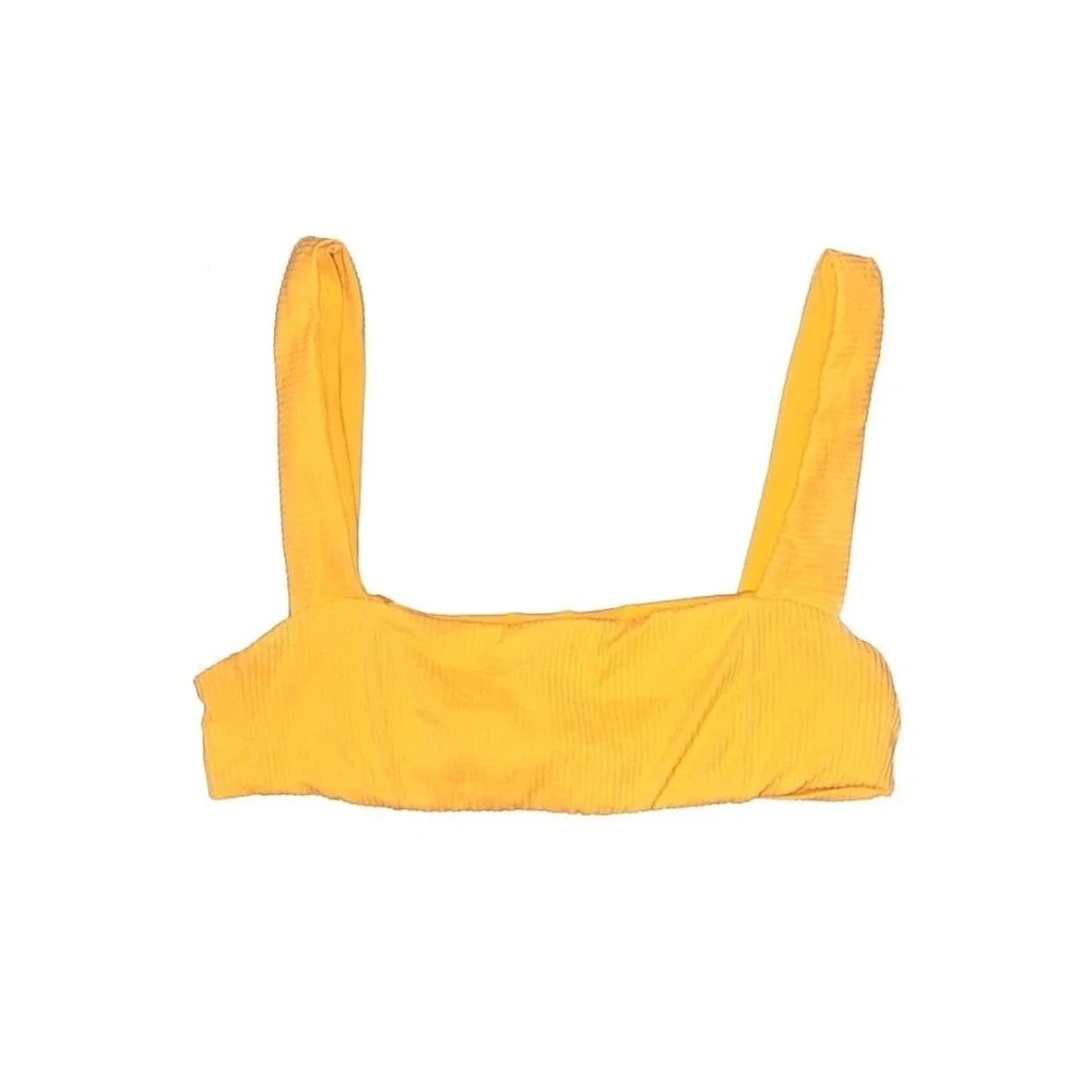 Monday Swimwear | Puerto Rico Top Palma Bottom Set Orange Ribbed Swimwear Small